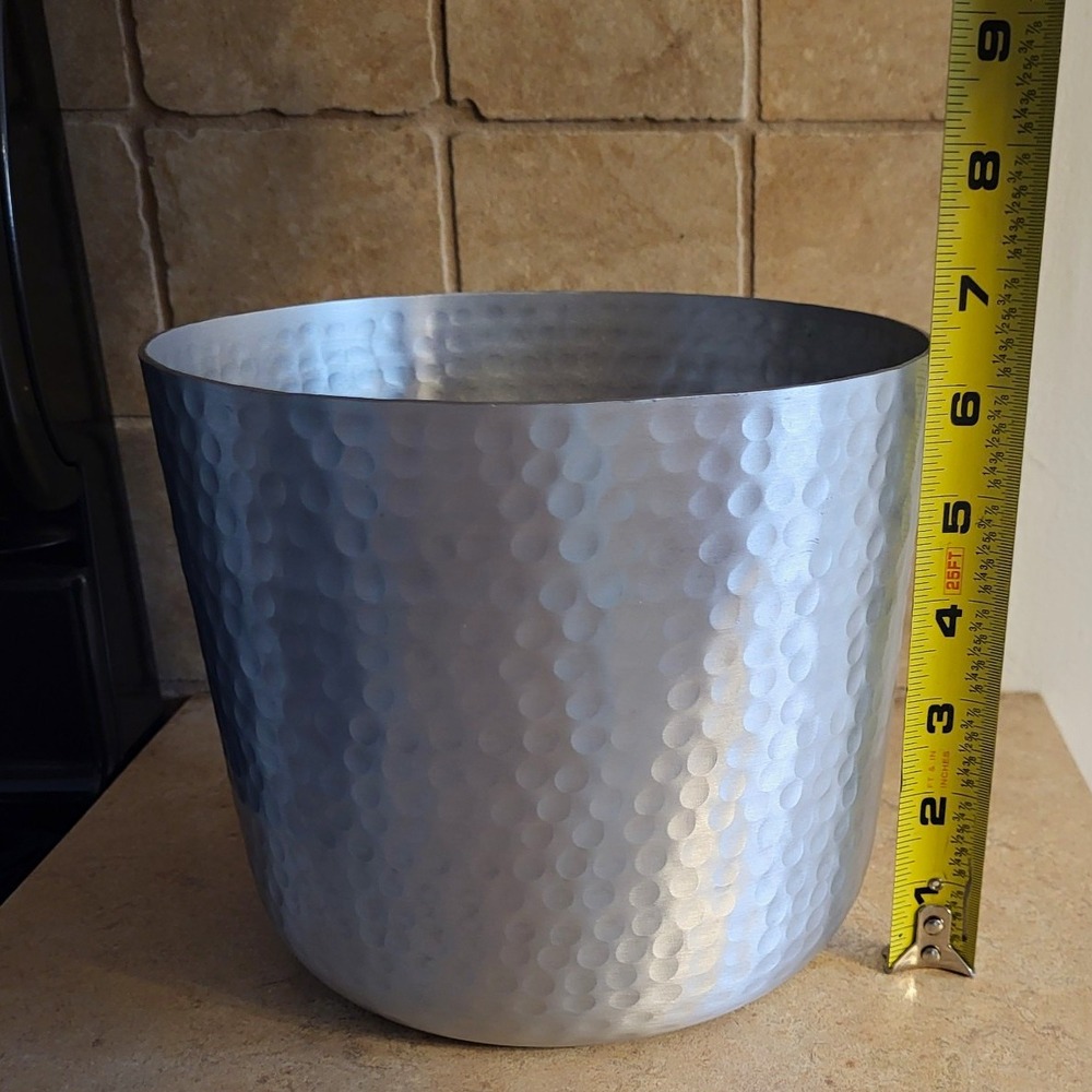 IKEA VINDFLÄKT Planter Pot 15 cm Hammered Metal Silver Round Modern